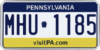 PA license plate MHU1185