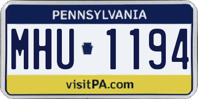 PA license plate MHU1194