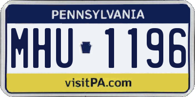 PA license plate MHU1196