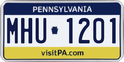 PA license plate MHU1201