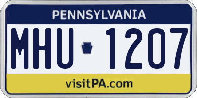 PA license plate MHU1207