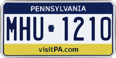 PA license plate MHU1210