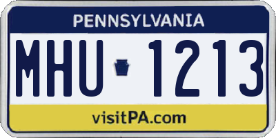 PA license plate MHU1213