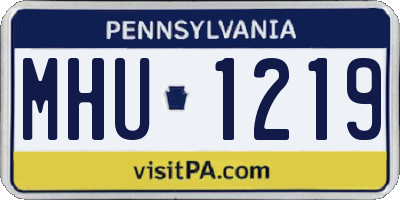 PA license plate MHU1219
