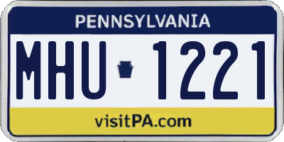 PA license plate MHU1221