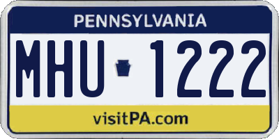 PA license plate MHU1222
