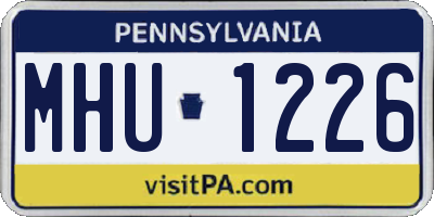 PA license plate MHU1226