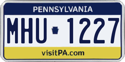 PA license plate MHU1227