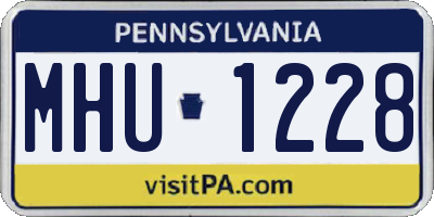 PA license plate MHU1228