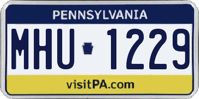 PA license plate MHU1229