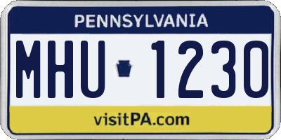 PA license plate MHU1230