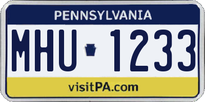 PA license plate MHU1233