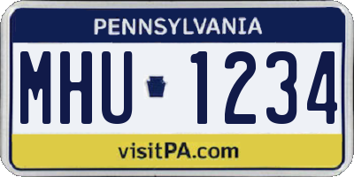 PA license plate MHU1234