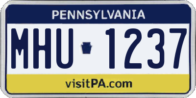 PA license plate MHU1237