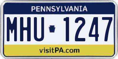PA license plate MHU1247