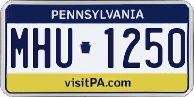 PA license plate MHU1250