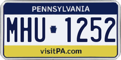 PA license plate MHU1252