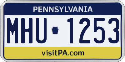 PA license plate MHU1253