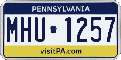 PA license plate MHU1257