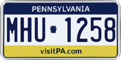 PA license plate MHU1258