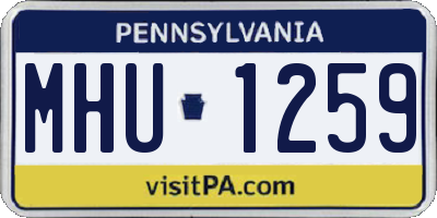PA license plate MHU1259