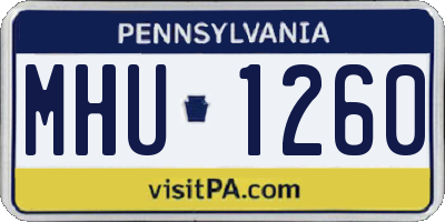 PA license plate MHU1260
