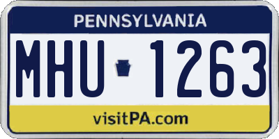 PA license plate MHU1263