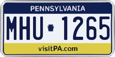 PA license plate MHU1265