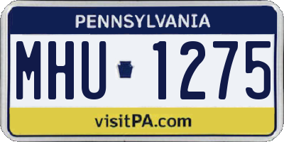 PA license plate MHU1275