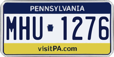 PA license plate MHU1276