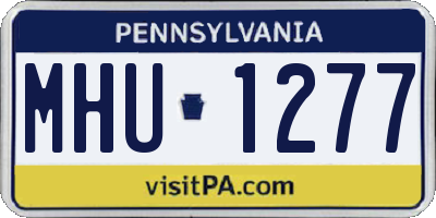 PA license plate MHU1277