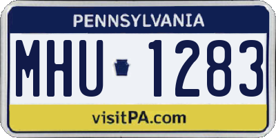 PA license plate MHU1283