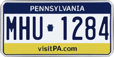 PA license plate MHU1284