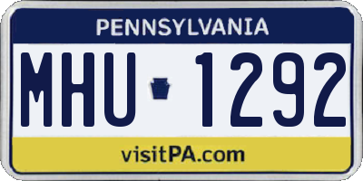 PA license plate MHU1292
