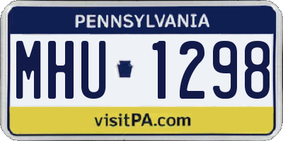 PA license plate MHU1298
