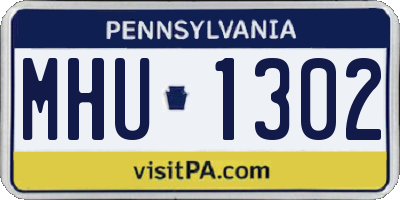 PA license plate MHU1302