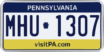 PA license plate MHU1307