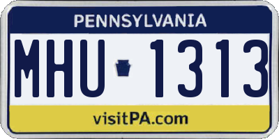 PA license plate MHU1313