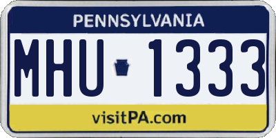 PA license plate MHU1333