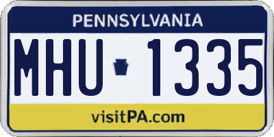 PA license plate MHU1335