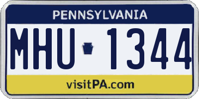 PA license plate MHU1344