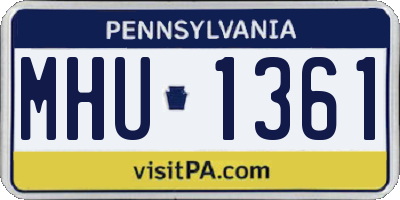 PA license plate MHU1361