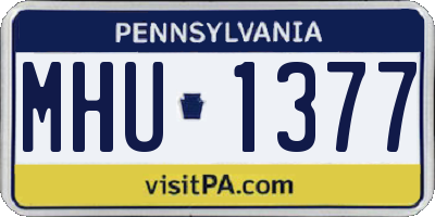 PA license plate MHU1377