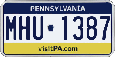 PA license plate MHU1387
