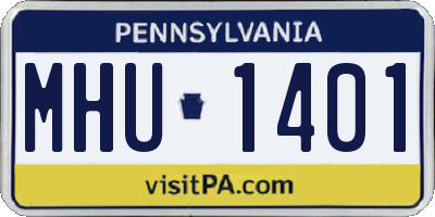 PA license plate MHU1401