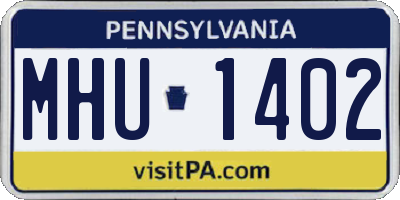 PA license plate MHU1402