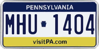 PA license plate MHU1404