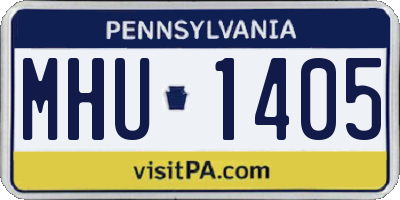 PA license plate MHU1405