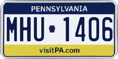 PA license plate MHU1406