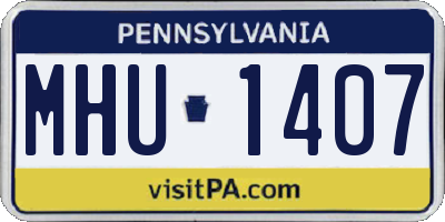 PA license plate MHU1407